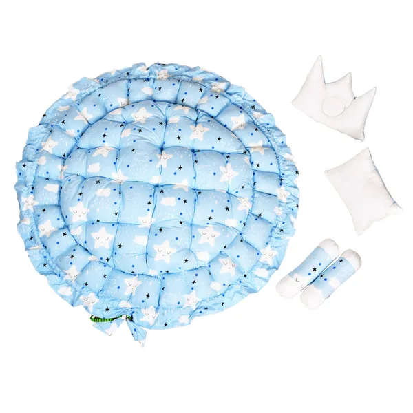 Multicolor_4_Pillows_Cotton_Baby_Bed_for_0-6_Month_BB09