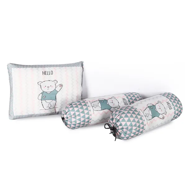 Grey_3_Pillows_&_Teddy_Bear_Character_Cotton_Baby_Bed_for_0-1_Year_BB106