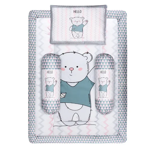 Grey_3_Pillows_&_Teddy_Bear_Character_Cotton_Baby_Bed_for_0-1_Year_BB106