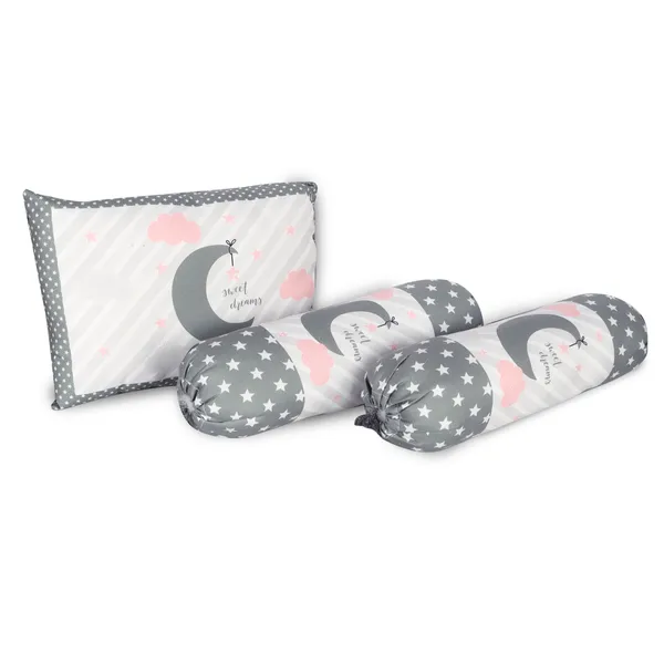 Grey_3_Pillows_&_Moon_Cotton_Baby_Bed_for_0-1_Year_BB107