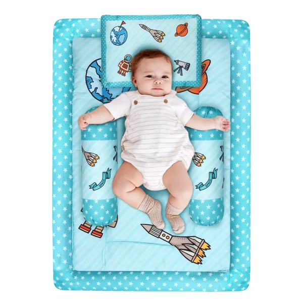 Blue_3_Pillows_&_Space_Theme_Cotton_Baby_Bed_for_0-1_Year_BB109