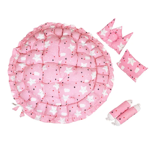 Multicolor_4_Pillows_Cotton_Baby_Bed_for_0-6_Month_BB10