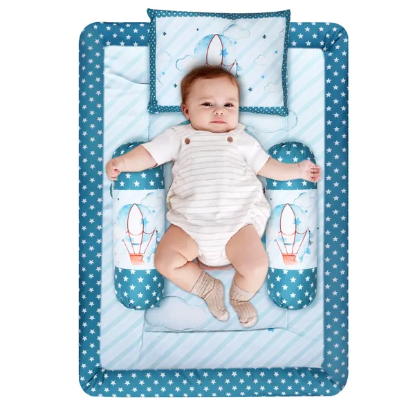 Blue_3_Pillows_&_Balloons_Theme__Cotton_Baby_Bed_for_0-1_Year_BB110