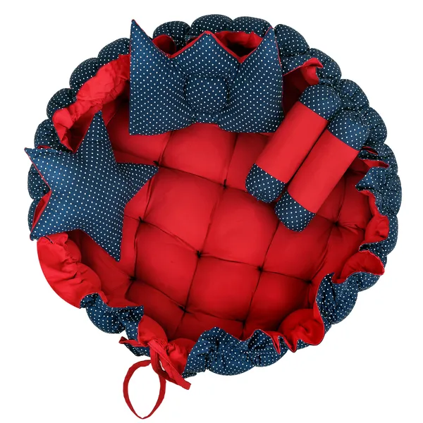 Red_&_Blue_5_Pillows_Cotton_Baby_Bed_for_0-6_Month_BB11