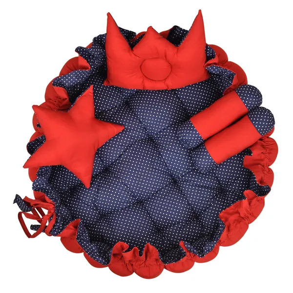 Red_&_Blue_5_Pillows_Cotton_Baby_Bed_for_0-6_Month_BB11