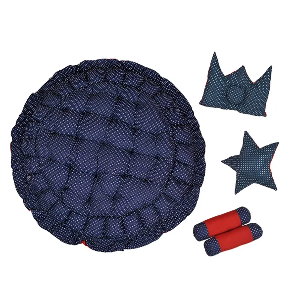 Red_&_Blue_5_Pillows_Cotton_Baby_Bed_for_0-6_Month_BB11