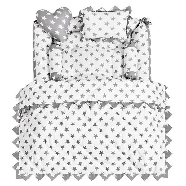 Grey_4_Pillows_Cotton_Baby_Bed_for_0-6_Month_BB12
