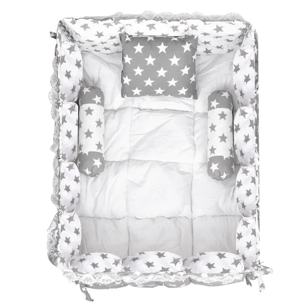 Grey_3_Pillows_Cotton_Baby_Bed_for_0-6_Month_BB16