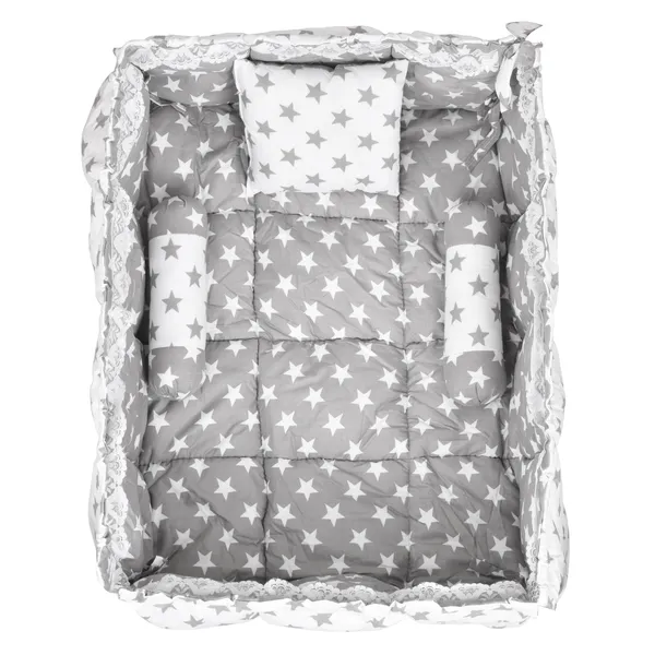 Grey_3_Pillows_Cotton_Baby_Bed_for_0-6_Month_BB16