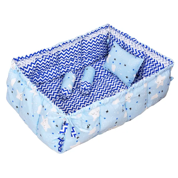 Blue_3_Pillows_Cotton_Baby_Bed_for_0-6_Month_BB17