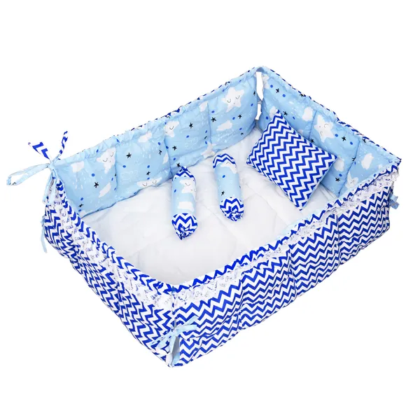 Blue_3_Pillows_Cotton_Baby_Bed_for_0-6_Month_BB17