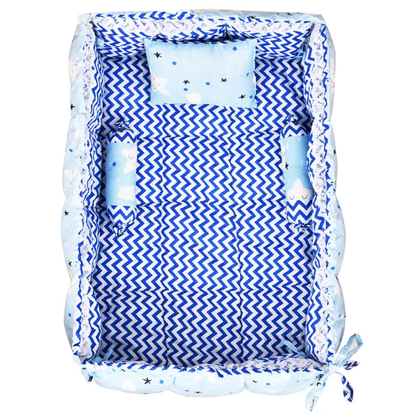 Blue_3_Pillows_Cotton_Baby_Bed_for_0-6_Month_BB17