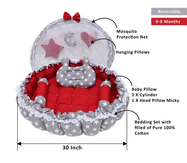 Multicolor_Mosquito_Protection_Net_Cotton_Baby_Bed_for_0-6_Month_BB19