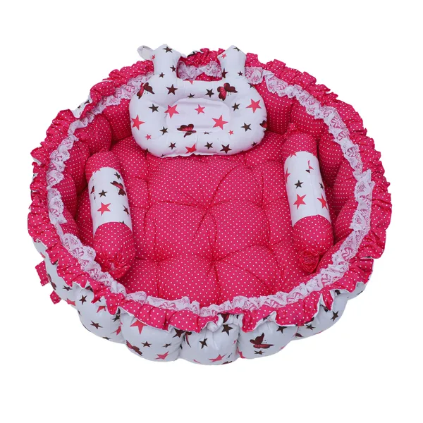 Pink_Mosquito_Protection_Net_Cotton_Baby_Bed_for_0-6_Month_BB21
