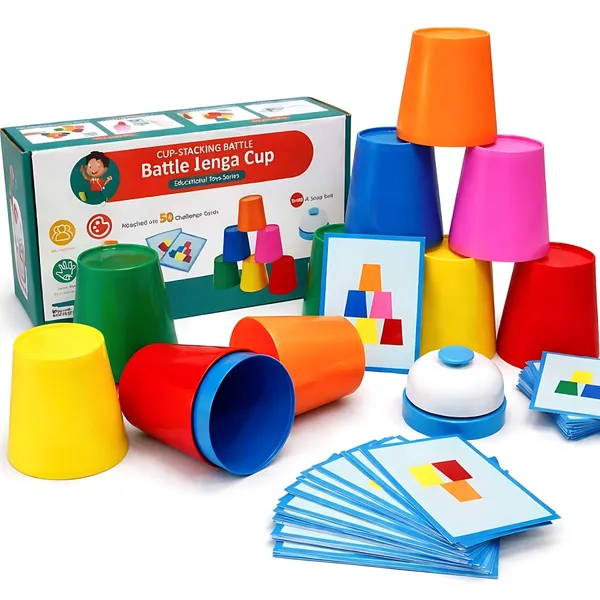 Quick_Cups_Stacking_Game_for_Kids_&_Family_-_Fast-Paced_Speed_Cups_Match_Game_with_24_Challenge_Cards_and_Call_Bell_(Exact_Dimensions)