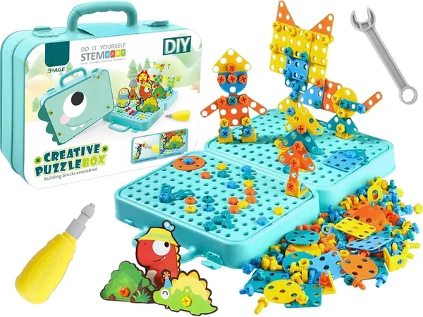 DIY_STEM_Creative_Puzzle_Box_Toy_Set_-_232_Pcs_Engineering_Building_Blocks_Kit_with_Electric_Dinosaur_Screw_Gun_Drill_for_Kids