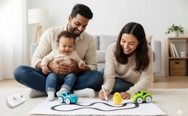 4-in-1_Smart_Intelligent_Sensor_RC_Car_-_Multi-Functional_Follow_Mode,_Obstacle_Escape_&_Black_Line_Track_Following_Toy_Car_for_Kids