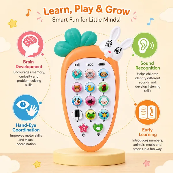 Kids_Musical_Mobile_Toy_Phone_-_Carrot_Shape_Early_Educational_Mobile_with_Songs_MIDI,_Chat_Buttons_&_3_Sound_Modes_for_Toddlers_Boys_&_Girls