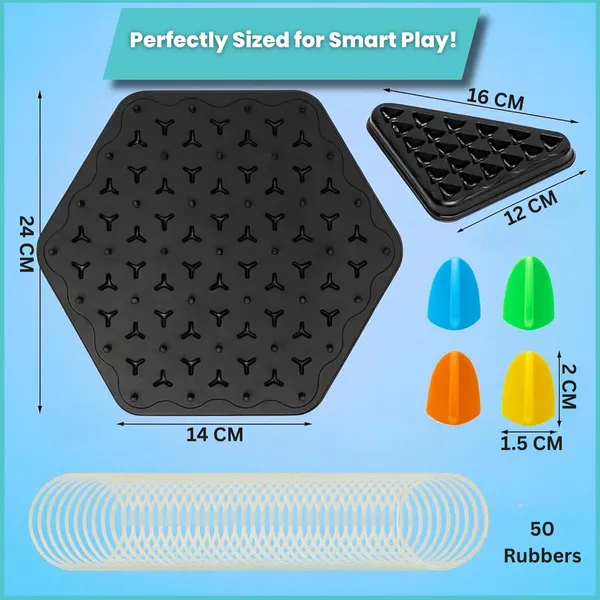 Chain_Triangle_Chess_Board_Game_-_Triggle_Rubber_Band_Game_with_50_Rubbers,_Triangular_Triangles_Pegs_&_Hexagonal_Game_Board_for_Kids_&_Family