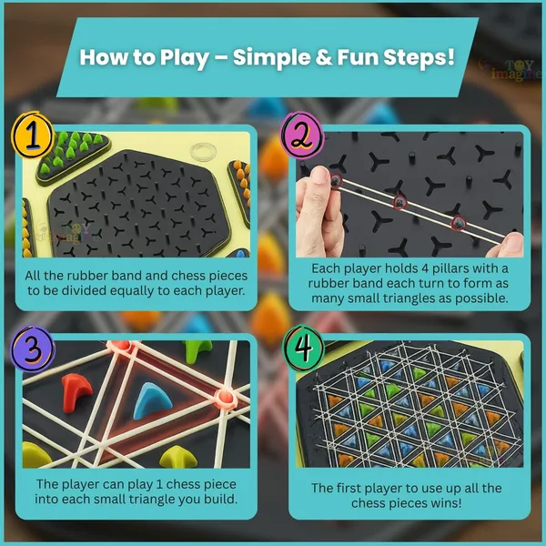 Chain_Triangle_Chess_Board_Game_-_Triggle_Rubber_Band_Game_with_50_Rubbers,_Triangular_Triangles_Pegs_&_Hexagonal_Game_Board_for_Kids_&_Family