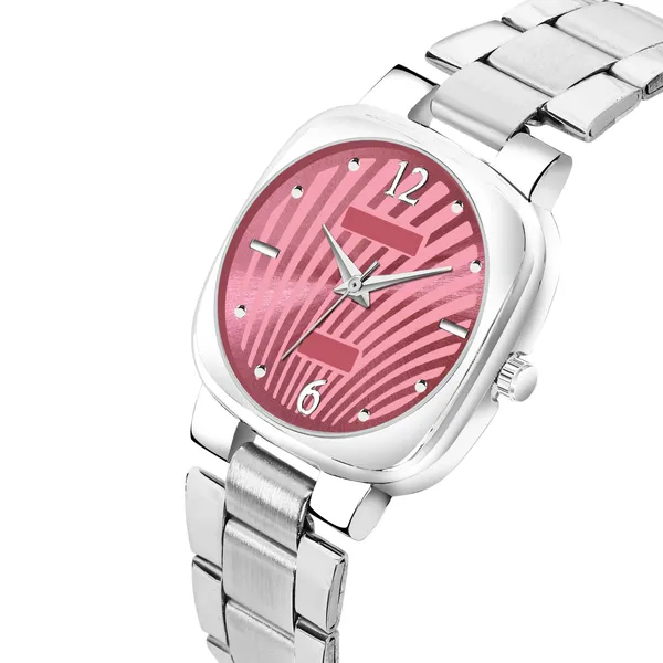 New_Trending_Pink_-Silver_Round_Braclet_Abstract_Floral_LR308