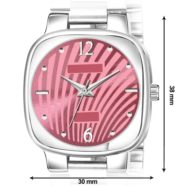 New_Trending_Pink_-Silver_Round_Braclet_Abstract_Floral_LR308