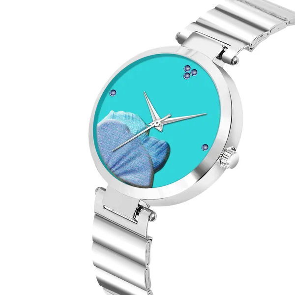 New_Trending_Blue-Silver_Round_Braclet_Colorfull_Flower_LR310