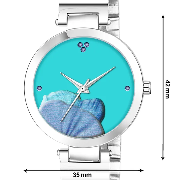 New_Trending_Blue-Silver_Round_Braclet_Colorfull_Flower_LR310