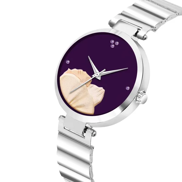 New_Trending_Purple-Silver_Round_Braclet_Colorfull_Flower_LR311