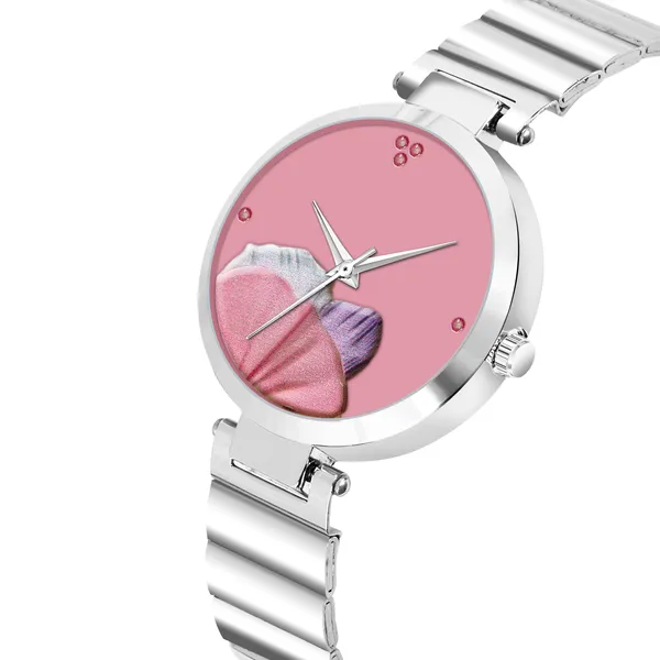 New_Trending_Pink-Silver_Round_Braclet_Colorfull_Flower_LR313