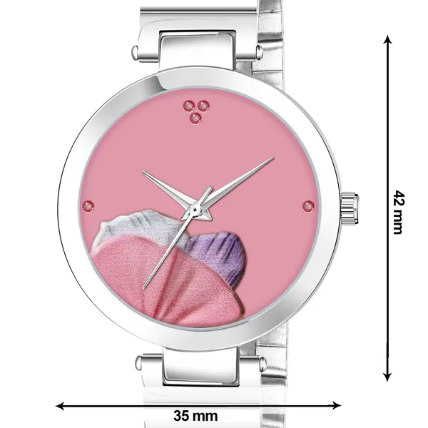New_Trending_Pink-Silver_Round_Braclet_Colorfull_Flower_LR313