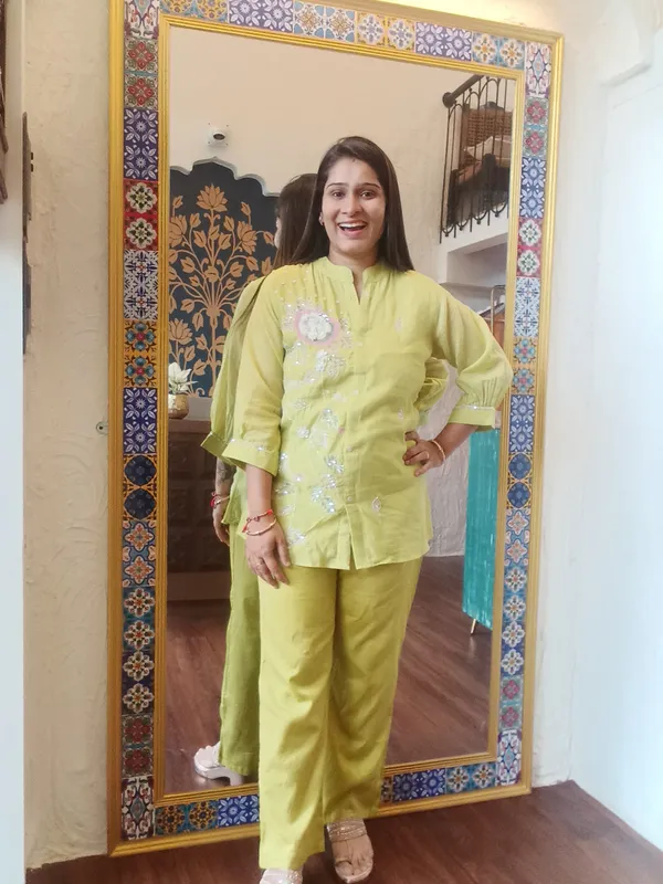 Neon_Green_Premium_Graceful_Co-Ords_Set_For_Women