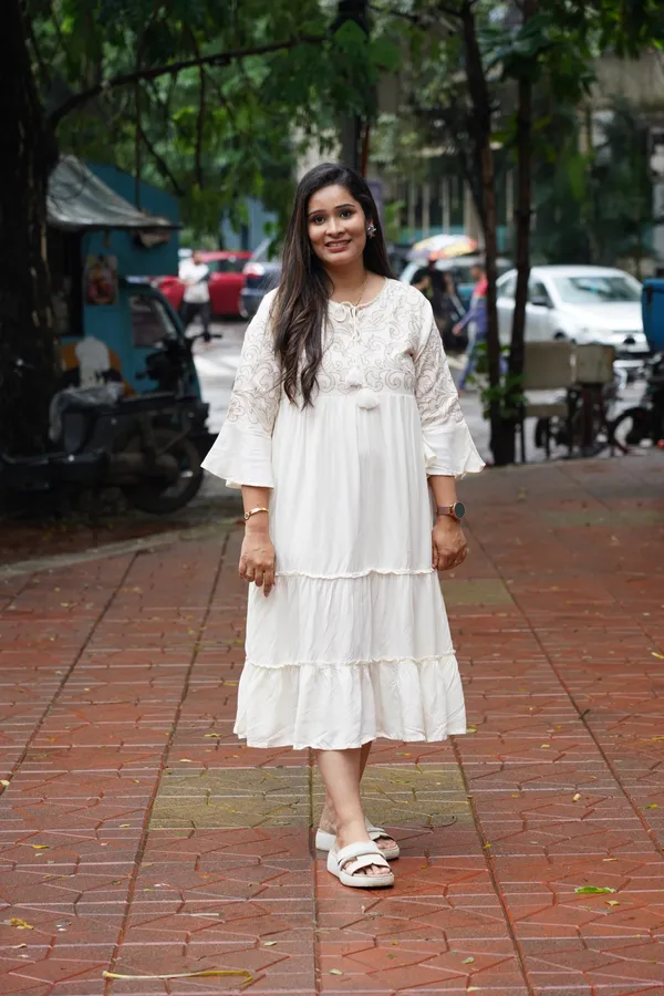 White_Breezy_Tiered_One_Piece_Dress_For_Women