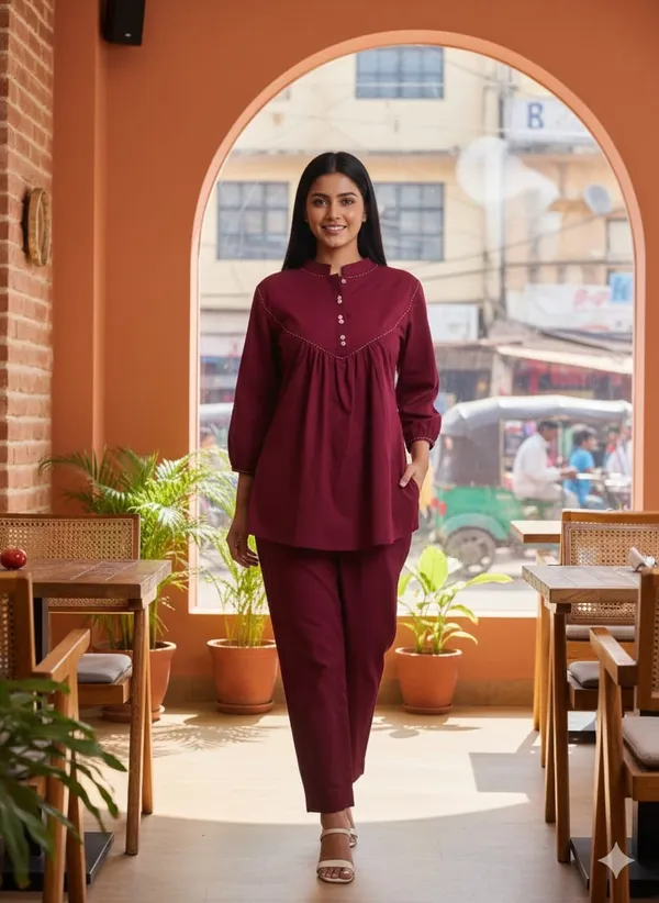 Maroon_Elegant_Maroon_Co-Ords_Set_For_Women