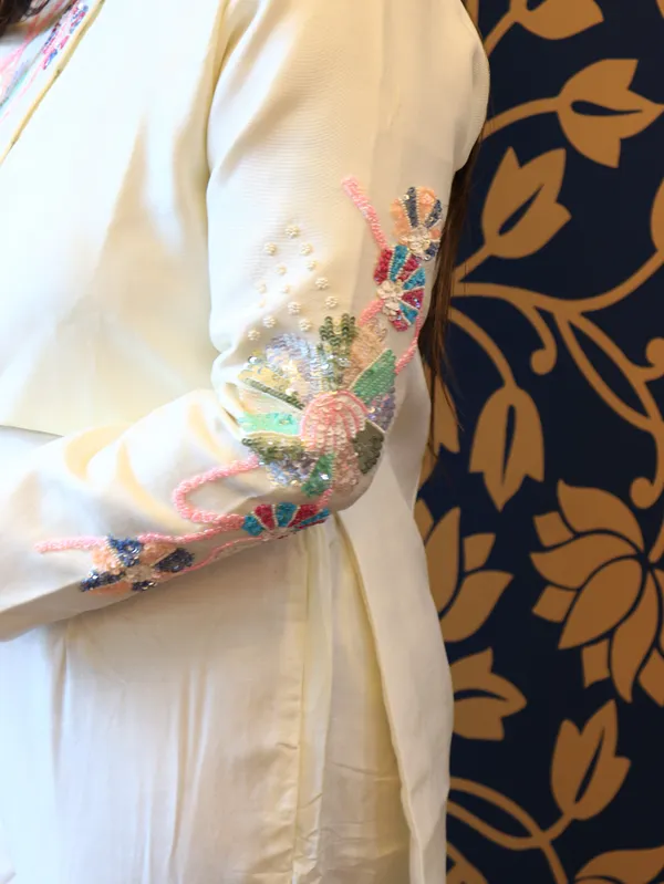 Ivory_Elegant_Handwork_Indo-Western_Silk_Co-Ord_Set_For_Women