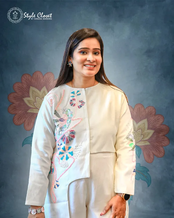 Ivory_Elegant_Handwork_Indo-Western_Silk_Co-Ord_Set_For_Women