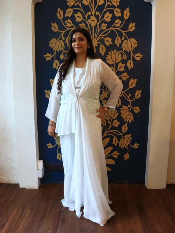 White_Layered_Embellished_Jacket_Indo-Western_Dress_For_Women