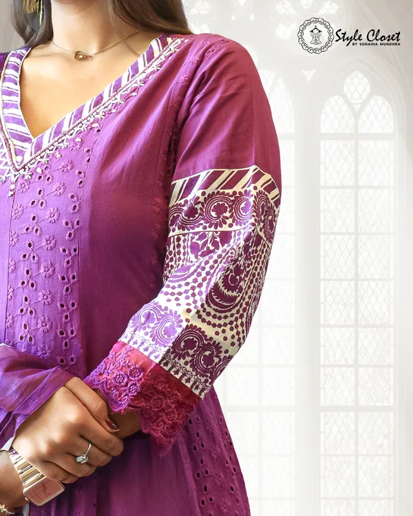 Purple_Chikankari_Cotton_Anarkali_Set_For_Women