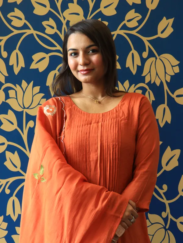 Rust_Orange_Gulbahar_Hand-Embroidery_Suit_Set_For_Women