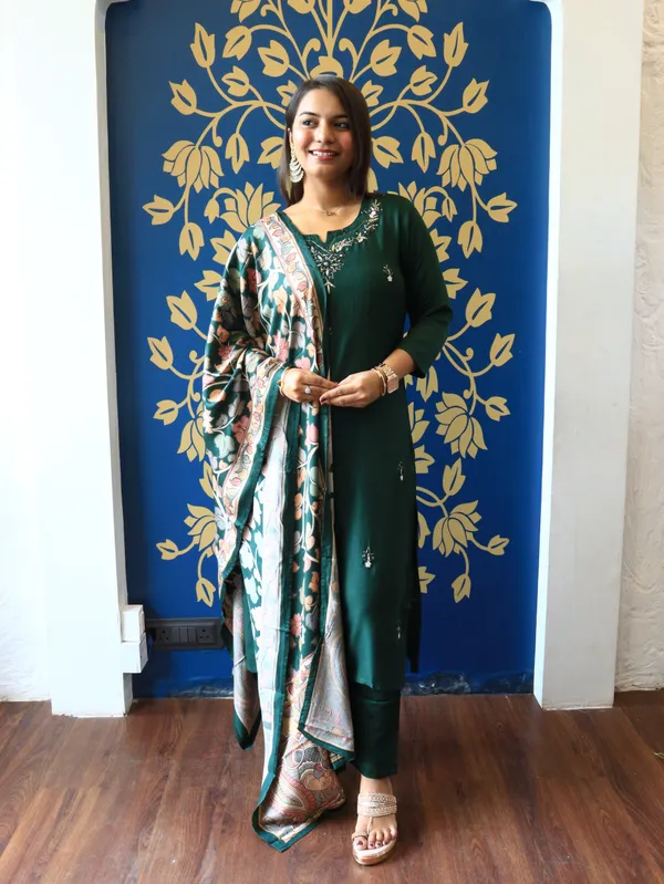 Bottle_Green_Embroider_Silk_Straight_Suit_Set_With_Digital_Print_Dupatta_For_Women