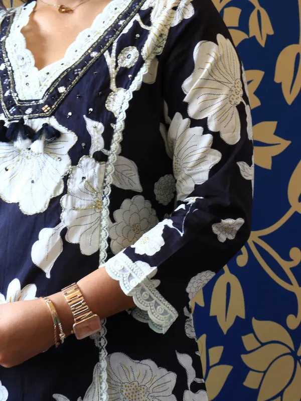 Teal_Blue_The_Gulbahar_Printed_Kurta_Set_For_Women
