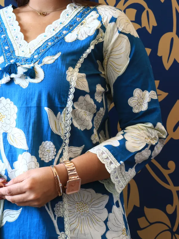Teal_Blue_The_Gulbahar_Printed_Kurta_Set_For_Women