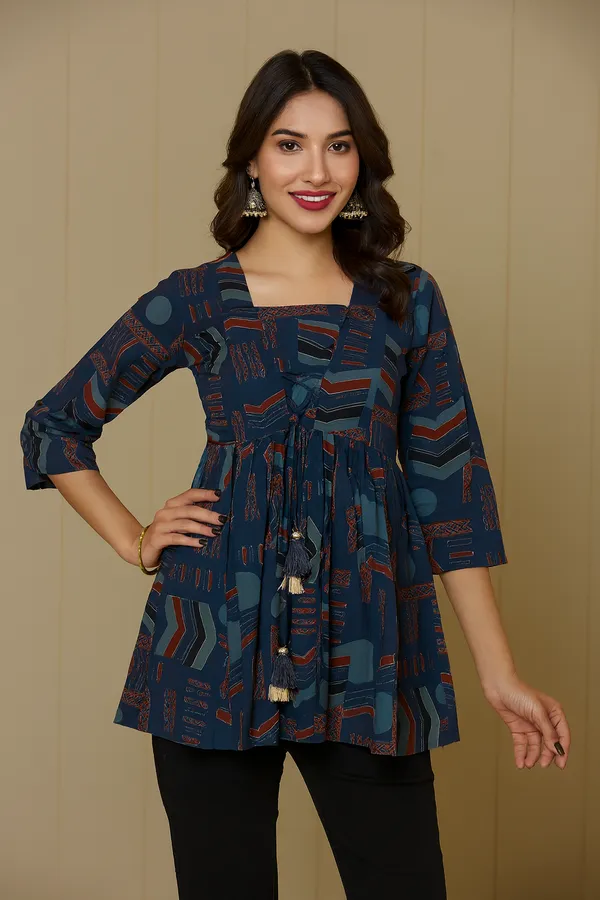 Multicolor_Abstract_Print_Peplum_Kurta_For_Women
