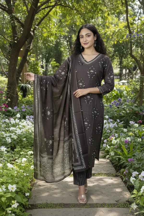 Charcoal_Smoke_Hand-Block_Floral_Printed_Cotton_Suit_Set_For_Women