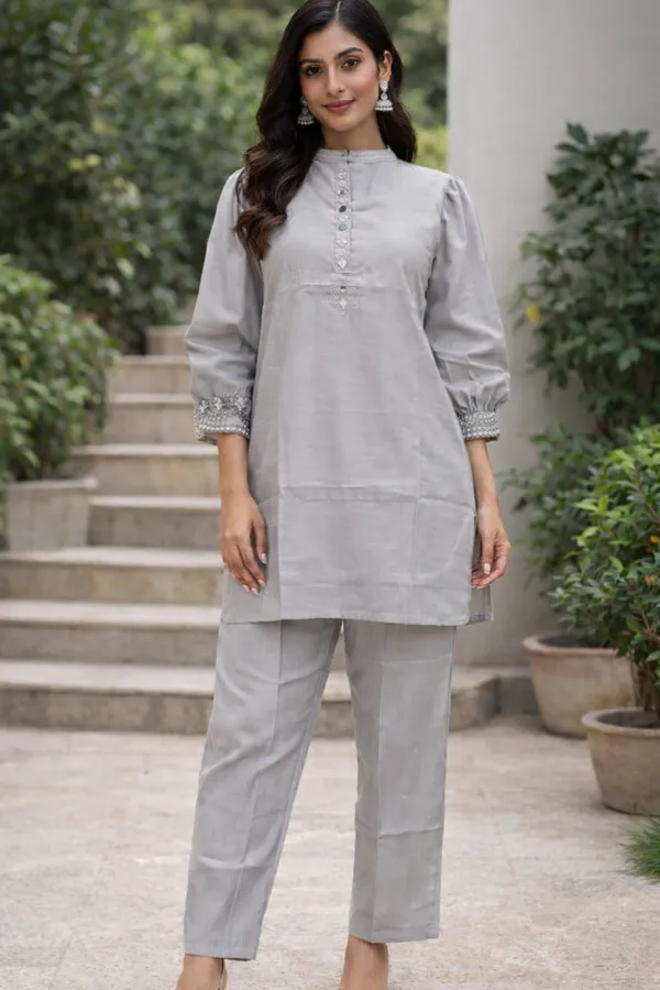 Light_Grey_Mist_Puff-Sleeve_Co-Ord_Set_For_Women