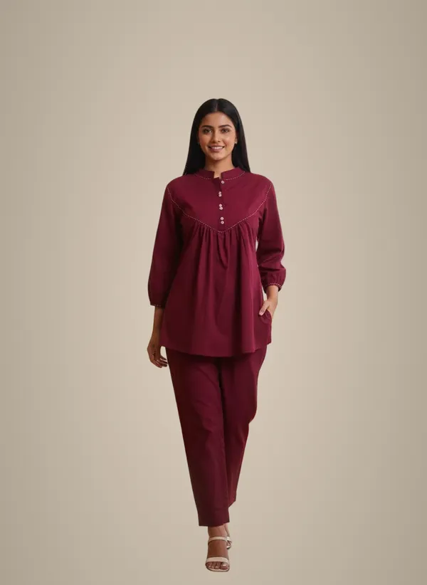 Maroon_Elegant_Maroon_Co-Ords_Set_For_Women