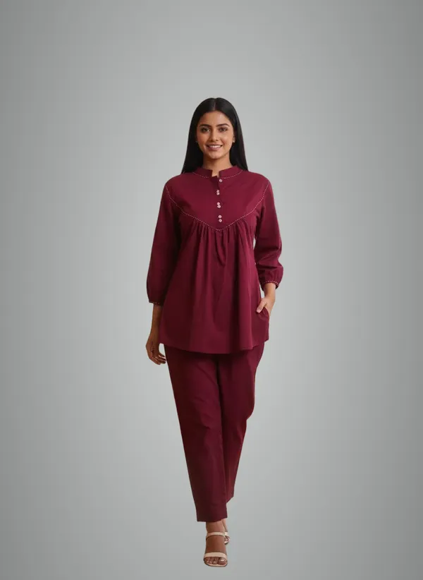 Maroon_Elegant_Maroon_Co-Ords_Set_For_Women