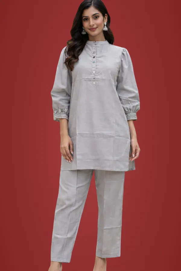 Light_Grey_Mist_Puff-Sleeve_Co-Ord_Set_For_Women