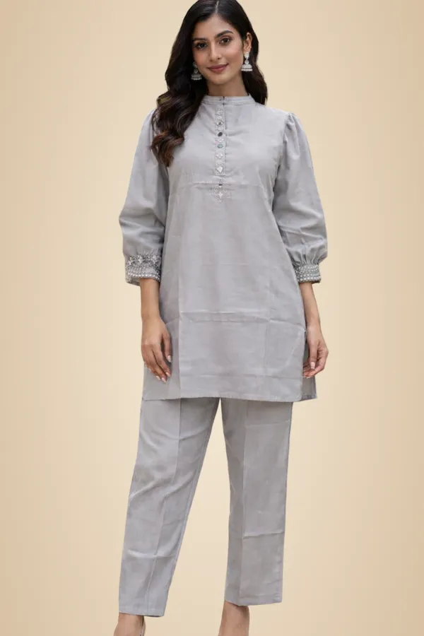 Light_Grey_Mist_Puff-Sleeve_Co-Ord_Set_For_Women