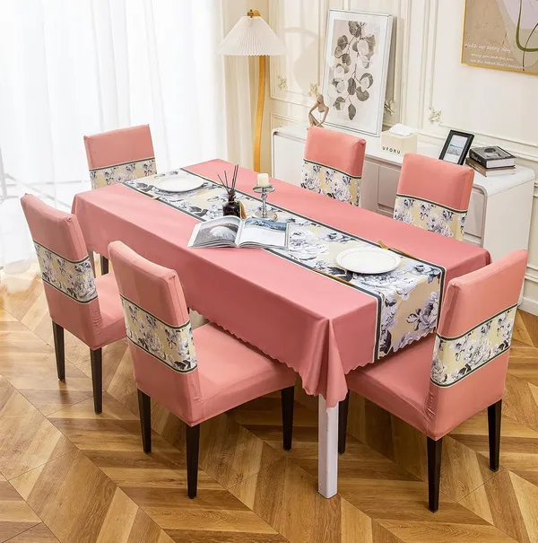 Blush_Peach_Premium_Dining_Table_And_Chair_Cover_Combo_For_Home